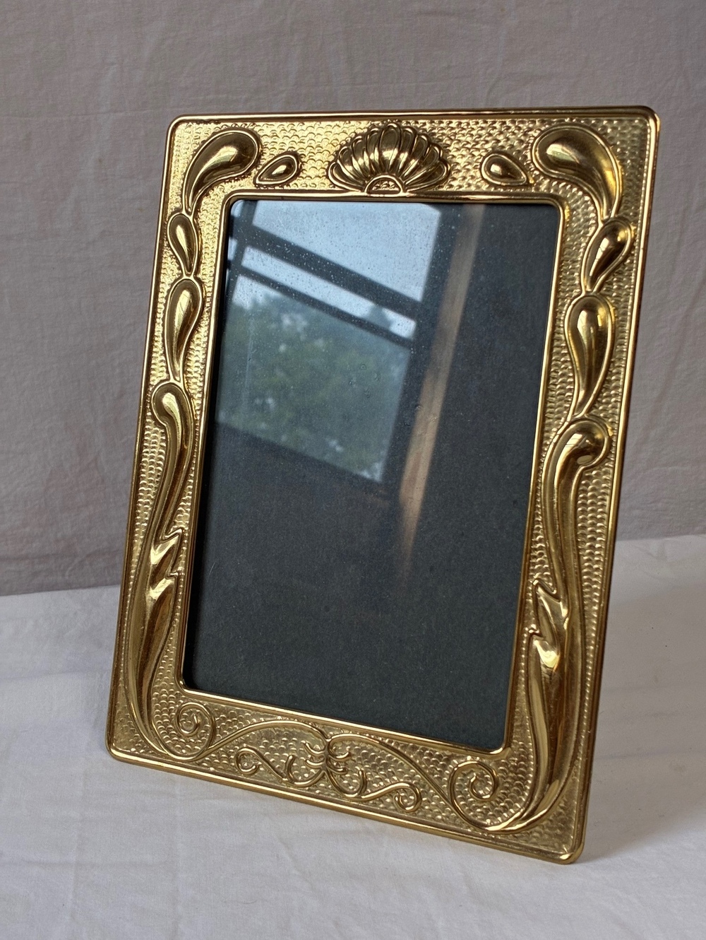 Vintage Gold Tone Decorative pressed metal  Photo Frame
